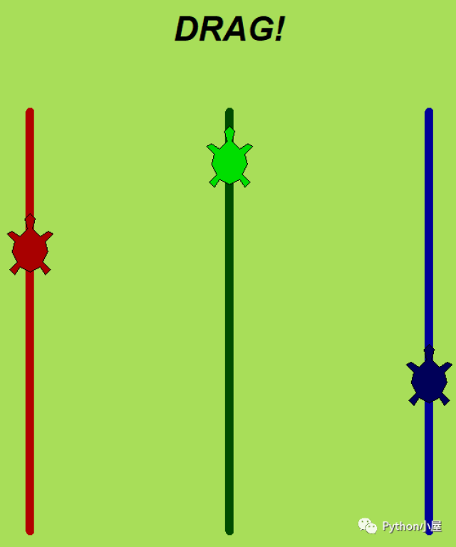 python turtle交互式绘图:可以用鼠标拖动的小海龟