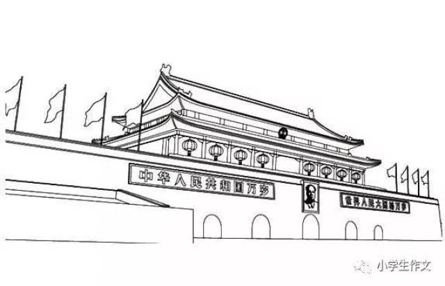 国庆节手抄报 简笔画 由来 古诗 模板!
