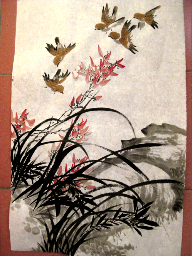 少儿创意美术,中国写意花鸟画的学习!