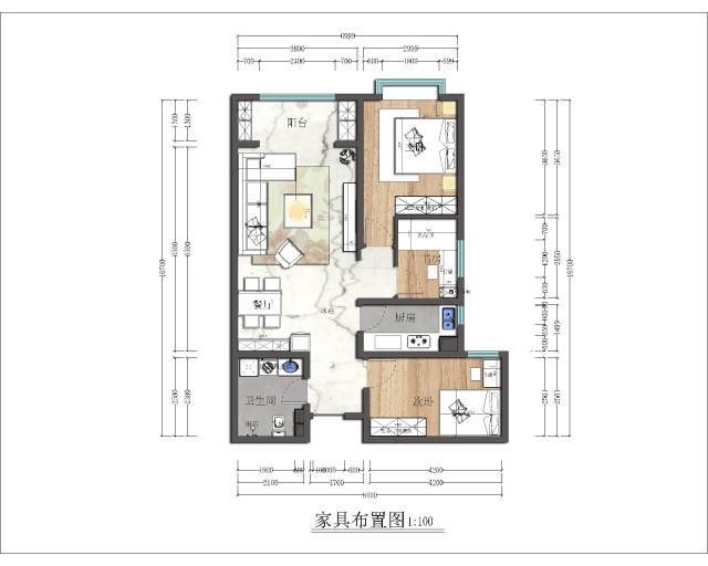 案例信息:阳光地带 设计师:张育朝 房屋面积:100平米 布局:三室一厅