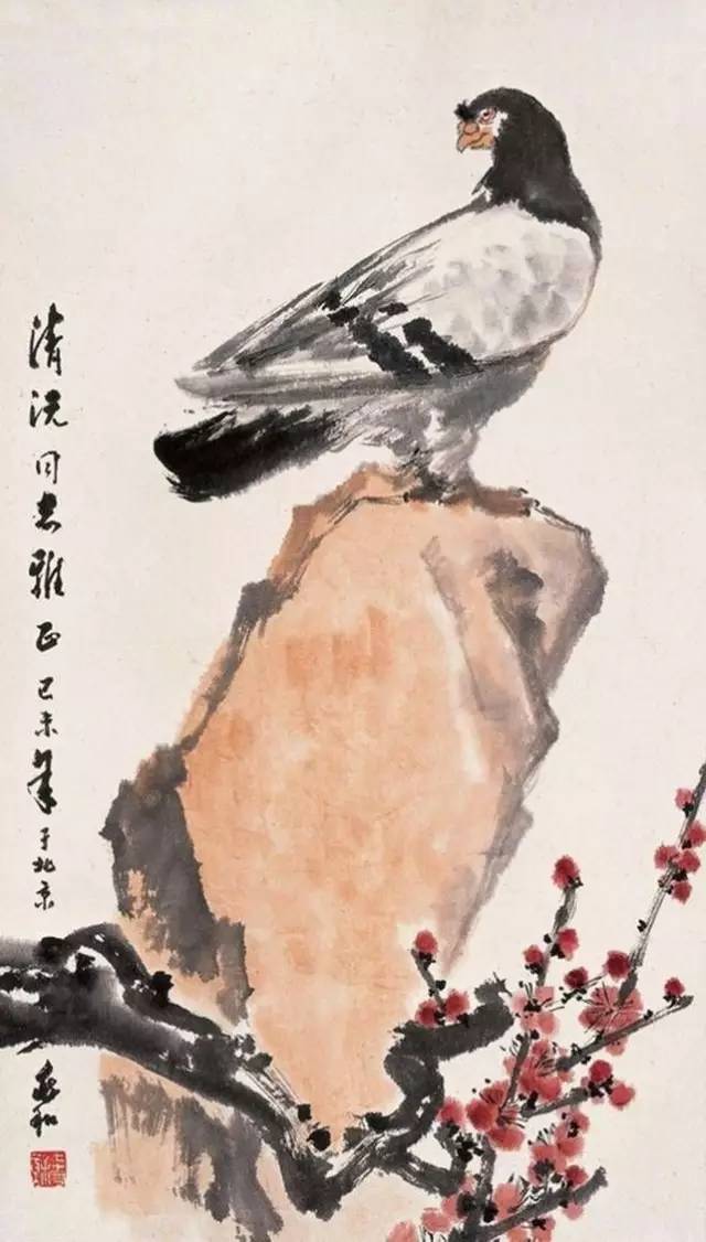 创作一幅以鸽子为题材的中国画——《世界和平的信使》,赠予美国总统
