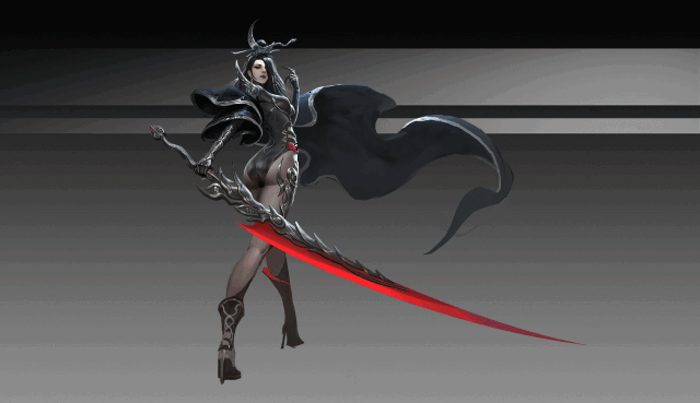 欧美魔幻风游戏人物原画欣赏,带步骤gif