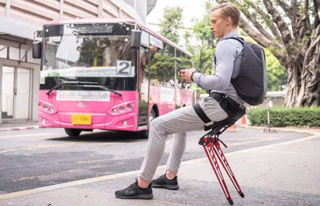 LEX外骨骼可穿戴的椅子,随身携带,走哪坐哪