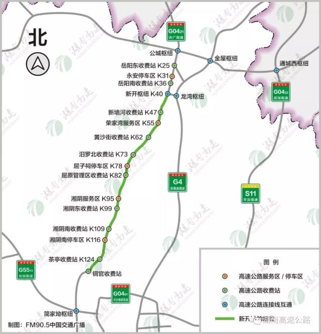 (一)g0421许广高速湖南段(s61岳临高速 岳望高速公路已全程建成通车