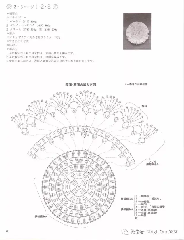 【钩编图解】50款花朵圆形四边形坐垫地垫(日文)