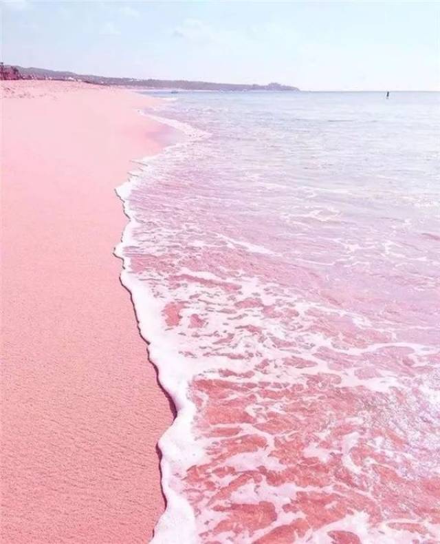 逃 离 现实的梦幻粉色沙滩