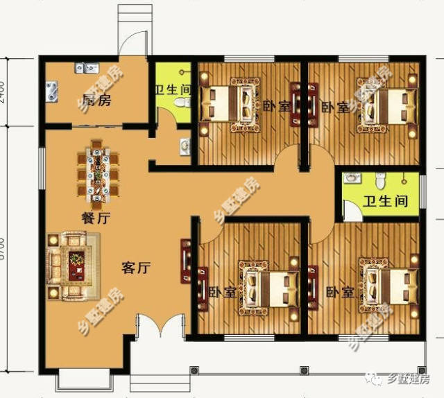 下面是别墅内部结构效果图