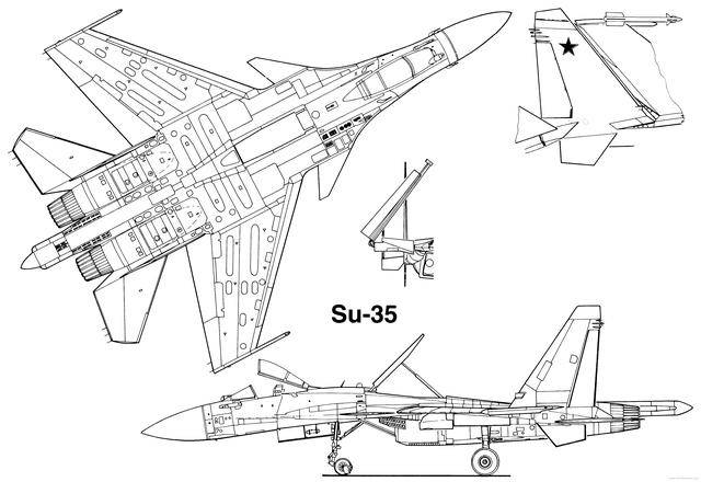 这是苏-35战斗机的线条图?