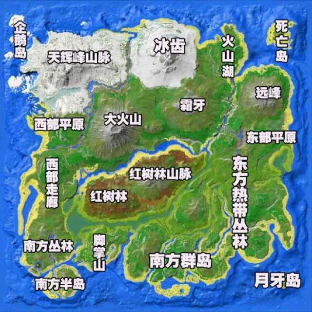 方舟生存进化地图全解析(4) 右下角恶魔岛片区图片