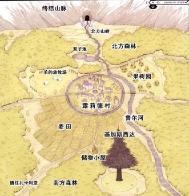 桐人所在村落附近的地图