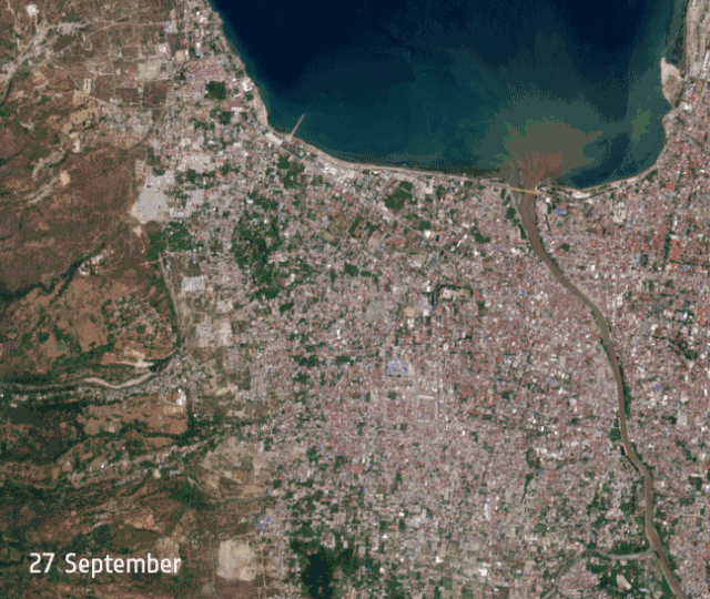 sentinel-2号卫星遥感影像| 2018印度尼西亚大地震破坏严重
