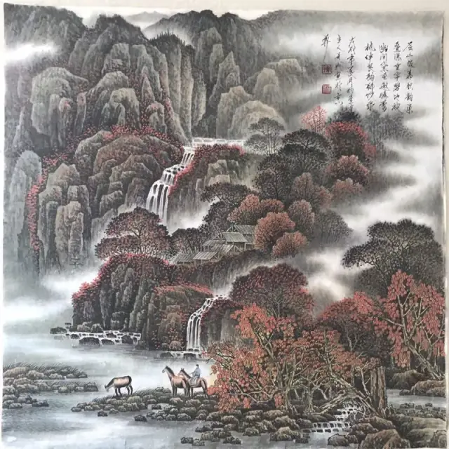 国画名家孙通成用画来诠释秋与枫叶之歌,展现