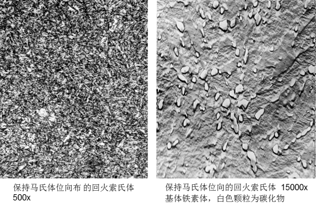 其组织特征是由等轴状铁素体和细粒状碳化物构成的复相组织,马氏体片