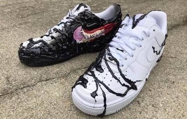 毒液侵蚀的nike air force 1!这双客制鞋款有点帅?