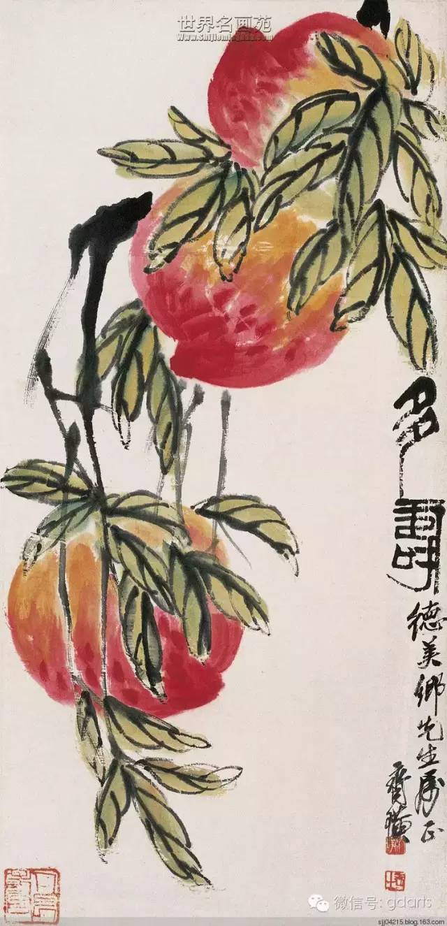 国画桃子100副(另附桃子画法~)