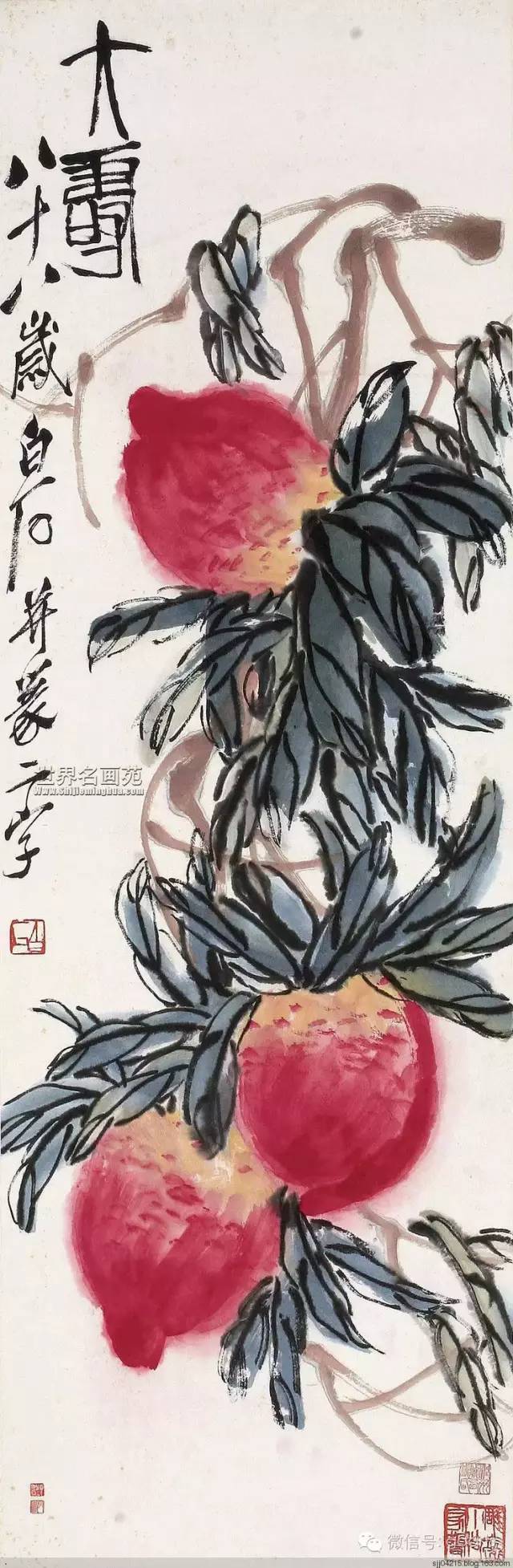 国画桃子100副(另附桃子画法~)