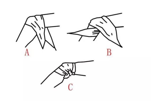 常见的三角巾叠法: 全巾---头部包扎,半胸包扎,腹部包扎等. 暖暖红会