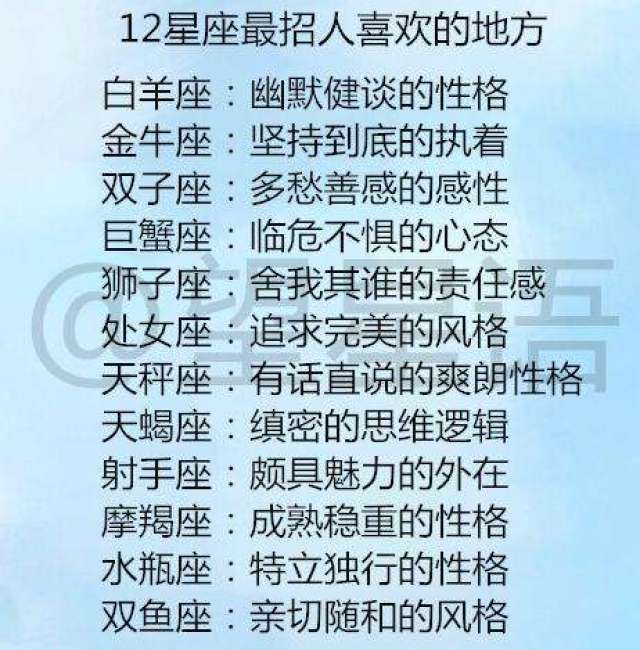 对十二星座来说很