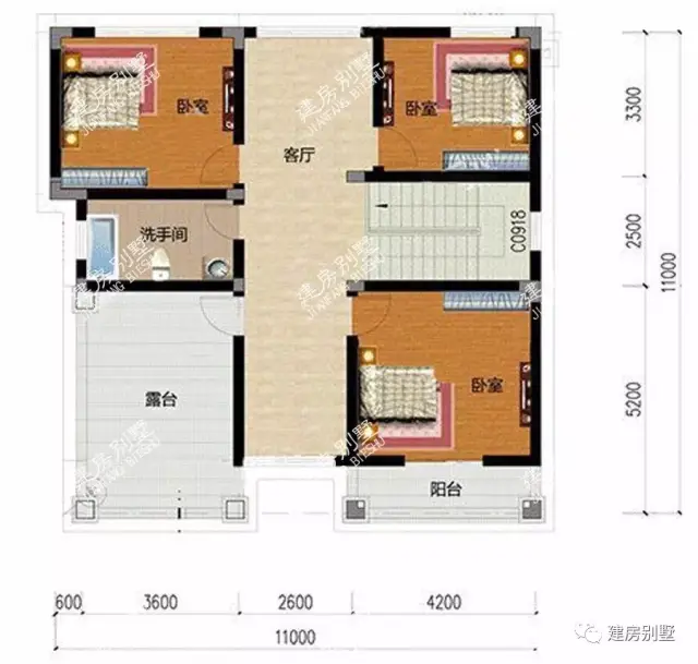 11×11米的农村自建房户型,第一款很干净,第二款很秀气