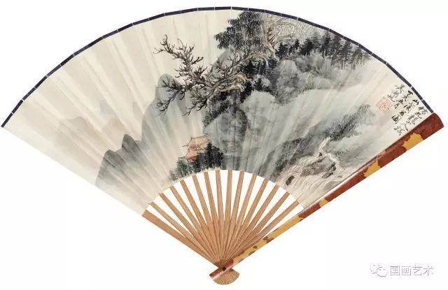 吴湖帆扇面作品欣赏(竹石山水)