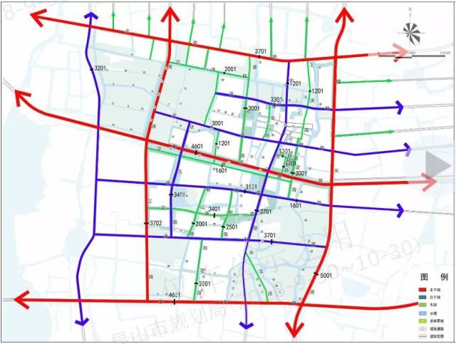 道路将规划形成 "三横两纵"的格局 ↓↓↓ "三横"即北苑路,锦周公路