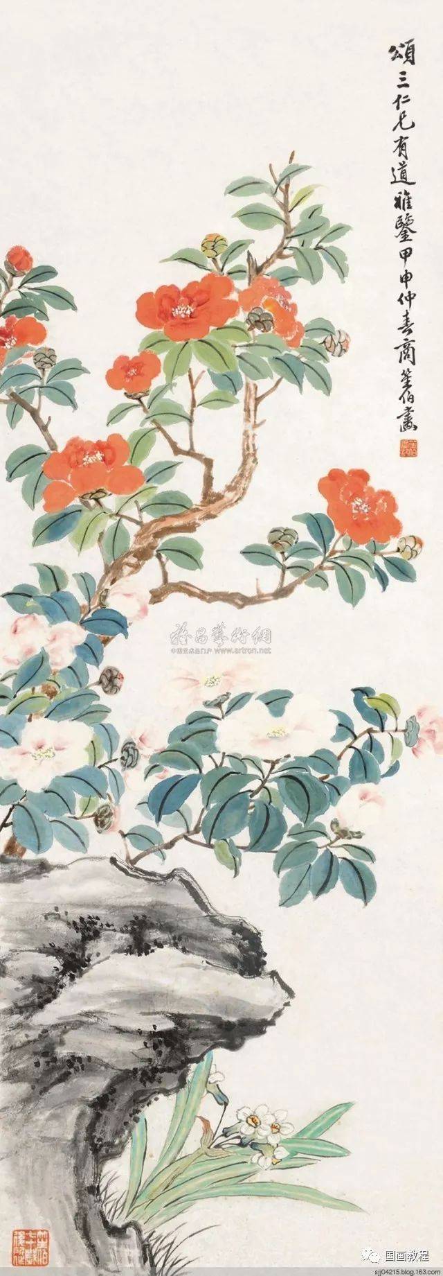 国画凌霄花100幅,收藏起来,临摹学习国画技法,都可以!