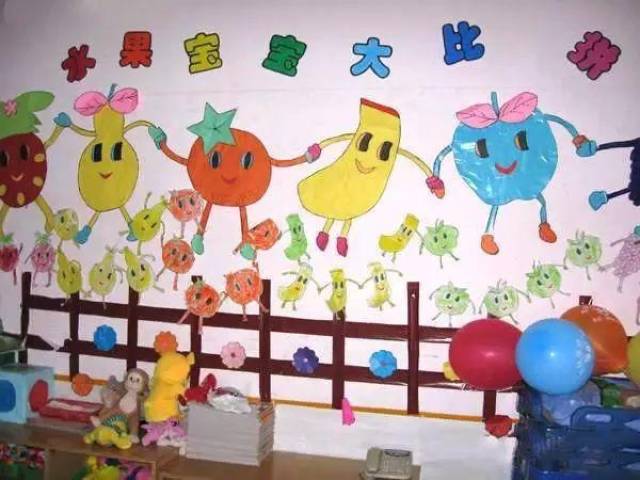 传统文化:水果味的教室主题墙,吊饰,和孩子一起动手布置起来吧