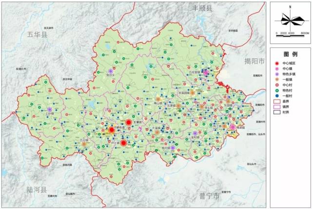 本次规划范围为揭西县行辖区范围,共计约8平方公里,其中用于城乡