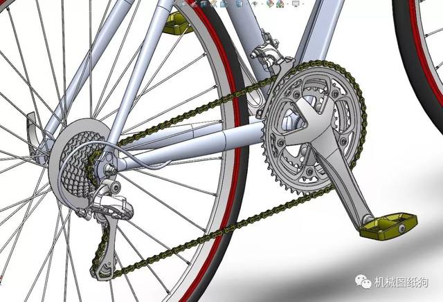 【其他车型】simano 105型自行车3d模型图纸 solidworks设计