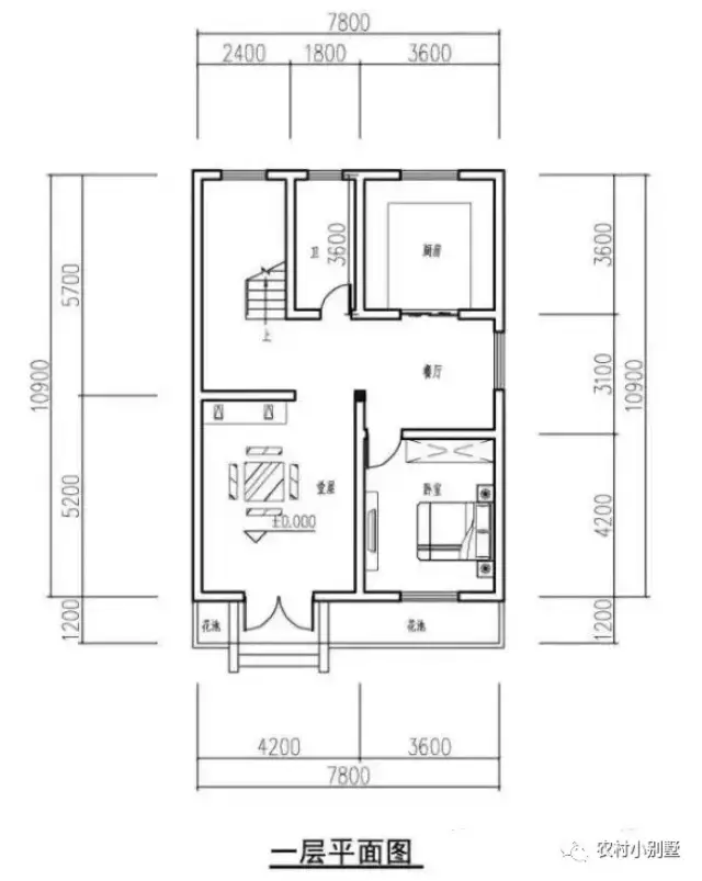 户型3:徽派式建筑,小面宽也可以建成如此有特色的房屋,真心不错.