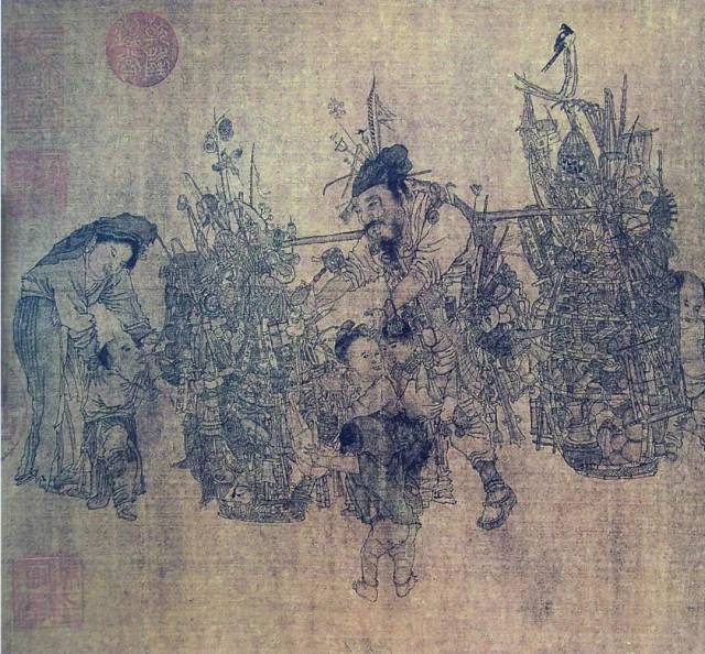 风俗画:南宋 李嵩 《货郎图》卷(局部)
