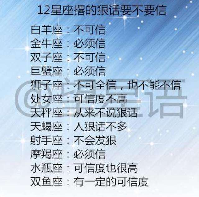 12星座撂的狠话要不要信, 十二星座最讨厌被人如何看待呢?