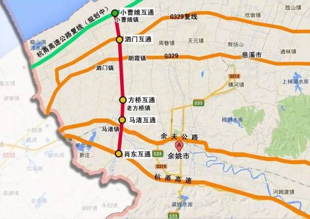 该线路编号为s8,全称为慈溪—余姚高速公路,路线起于杭甬高速复线小