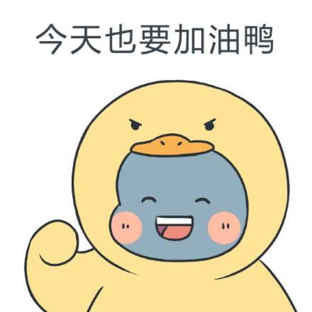 热门表情包:今天也要加油鸭