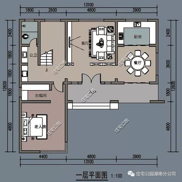 平面布局图 布局方案:全屋呈"l"型布置.