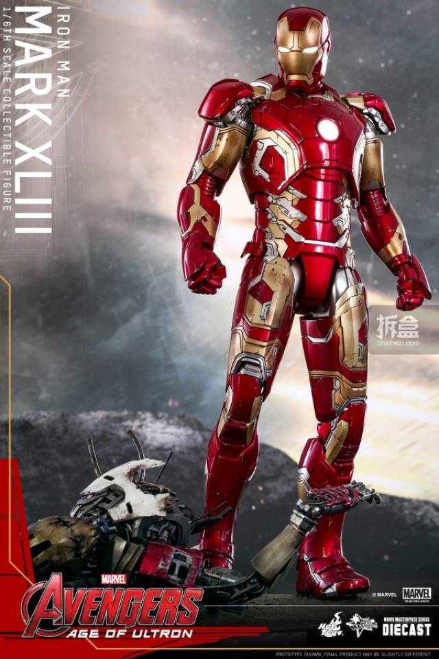 hottoys《复仇者联盟2:奥创纪元》钢铁侠mark 43 1:6比例合金珍藏人偶