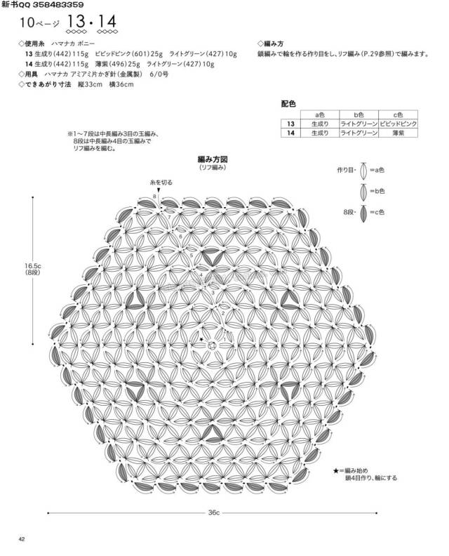 钩针八角花坐垫