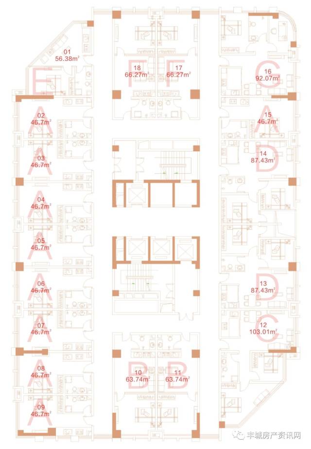 海棠福城部分户型图赏析 龙润城市广场:建面47㎡-141㎡诚意登记中