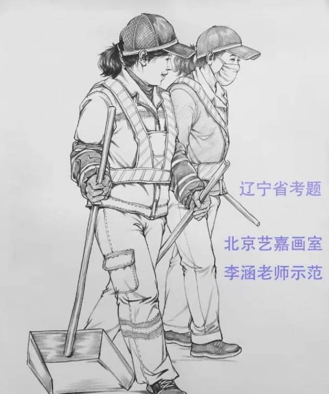 素描考题:男中年,四分之三侧 范画来源:展业顺 范画来源:网络 范画