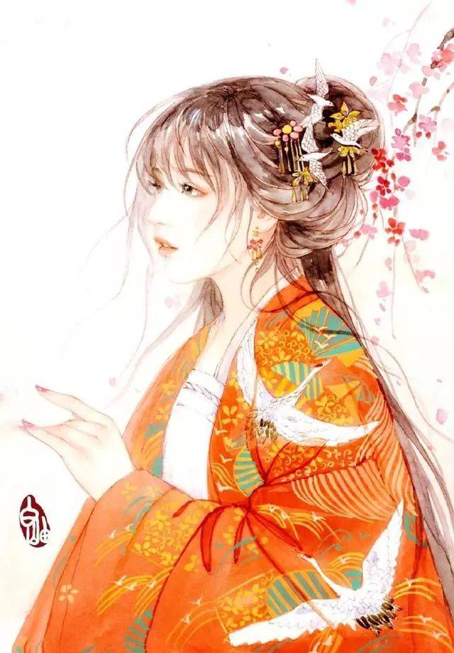 教你画一个好看的古风女子,唯美古风女子手绘图,拿来当壁纸用吧