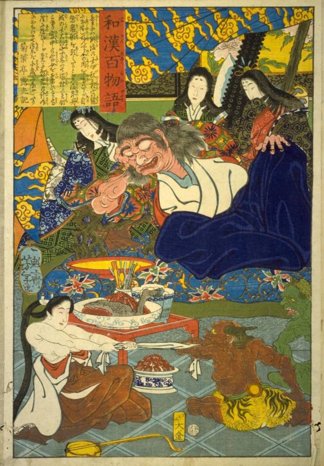 虽然这种描绘风格在浮世绘作品中并不罕见,但在这些剧情充斥的场景中