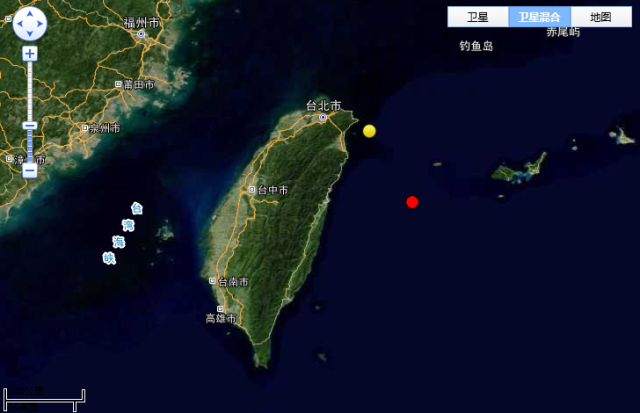 中国地震台网10月23日消息,今日12时34分在台湾花莲县海域(北纬24