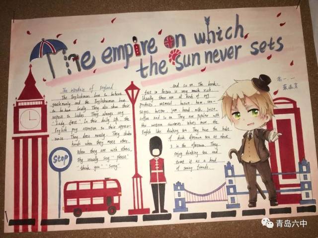 英语组|小手画出大世界 ——高一新生英文手抄报活动