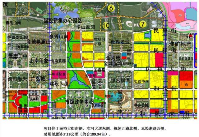 淮南市规划局官网公布了多个审查项目方案,其中位于山南新区的淮南