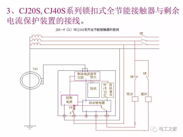 2,以零序电流互感器为检测元件的wdba7型剩余电流保护装置的原理图及