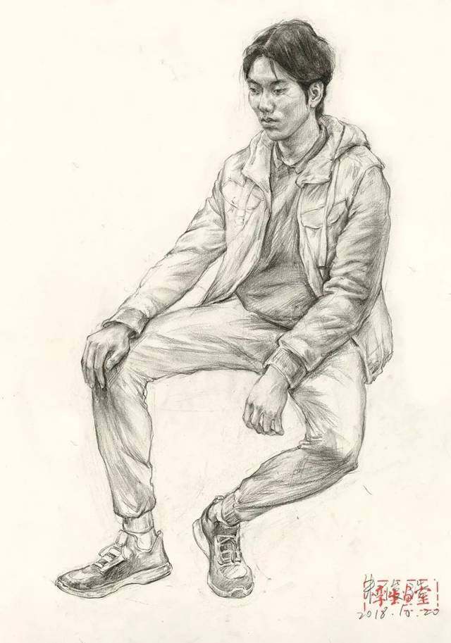 2019届孪生画室黄埔状元班近期素描全身像写生作品