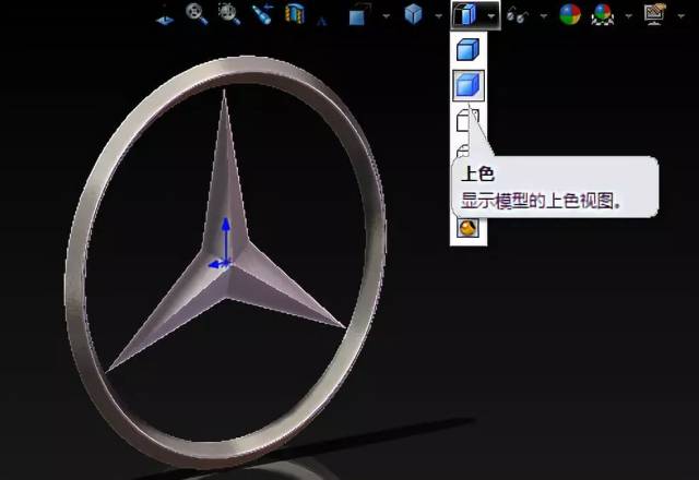 用solidworks制作一个奔驰车标,此图简单初学者也可轻松完成