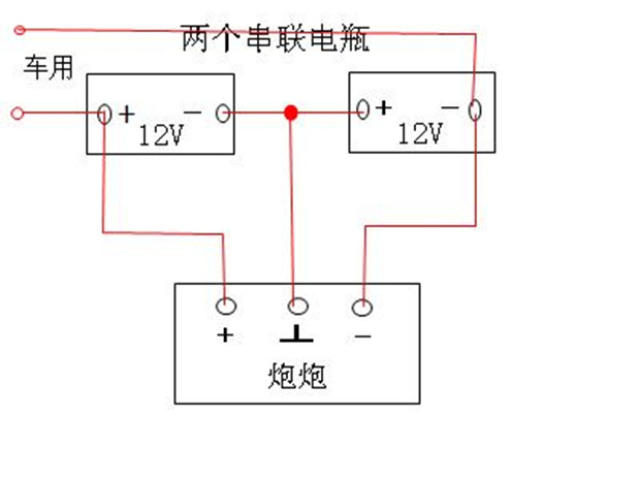 两个12v电瓶串联成24v后,还能接12v马达吗?