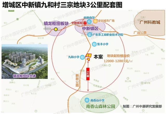 增城中新镇九和村3宗地块:新新公路靓地释出,时代视为囊中物?