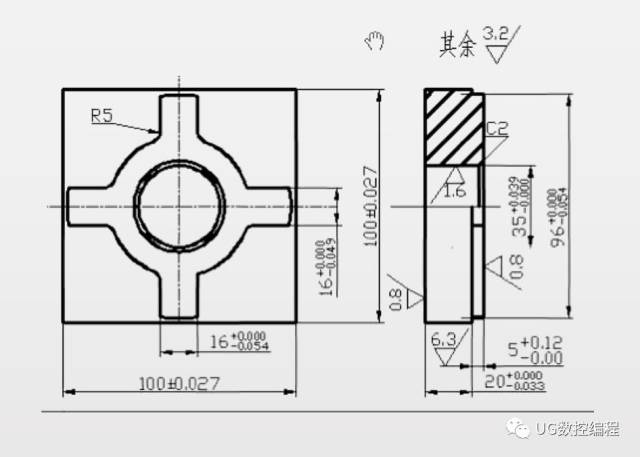 ug编程实例-创建四齿零件三维造型及加工仿真